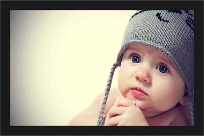 Cute Baby Poster with A4 Size Frame F-559 Paper Print