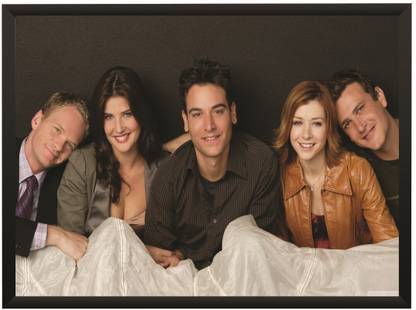How I Met Your Mother TV Series All Cast Wall Poster With Frame A4 Size Photographic Paper