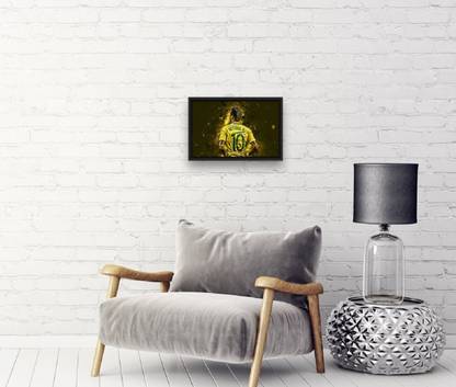 WALL POSTER OF NEYMOR NEON YELLOW Paper Print