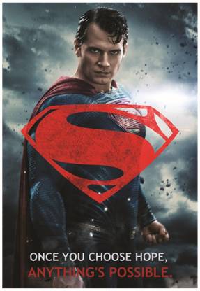 Batman vs Superman Superman Inspirational Motivational Hope Quote Wall Poster A4 Size Photographic Paper