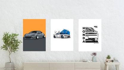 Set of 3 Aesthetic Jdm Cars Wallpaper Printed on 180 Gsm Paper Photographic Paper