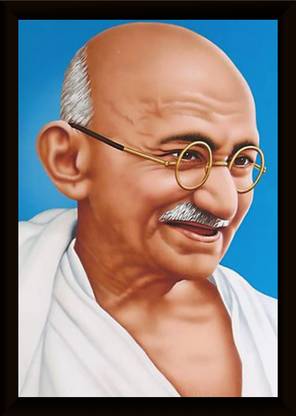 WOODEN MAHATMA GANDHI JI PHOTO FRAME Photographic Paper