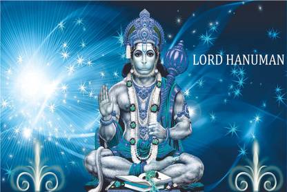 Hanuman Ji Poster on 300gsm Photogenic US Imported Paper With Gloss Lamination (Unframed) With Double Side Tape and Covered With Extra Protected Sheet Only By (WK) Photographic Paper