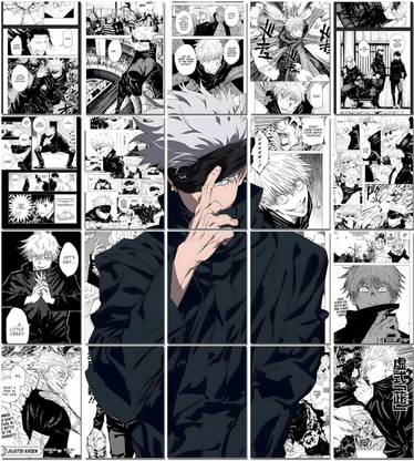 Gojo Satoru Manga Panel Anime Manga Paper Wall Poster Set Of 12 For Bedroom With Size A4 Paper Print