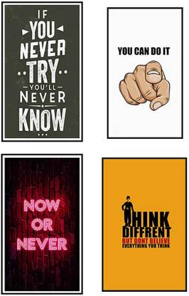 'Motivational Posters' (Pack of 4) for Room & Office Paper Print