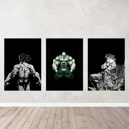 Set of 3 Aesthetic Anime Gym Posters Printed on 180 Gsm Paper Photographic Paper