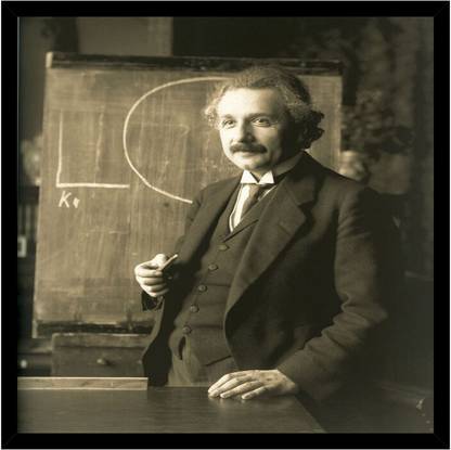 Albert Einstein Poster with Frame S-14 Paper Print