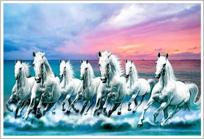 7 Horse Vastu UV Textured Digital Reprint Poster Paper Print