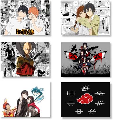 ANIME POSTERS HAIKYU, SAITAMA, UCHIHA ITACHI POSTERS (HIGH QUALITY A4 SIZE 180GSM POSTERS WITH FINE DETAILS) SET OF 6 FOR HOME AND OFFICE Photographic Paper