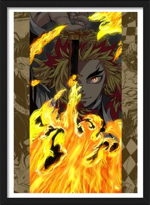 Kyojuro Rengoku | Manga Panel | Demon Slayer Framed Poster | Anime Framed Posters Paper Print