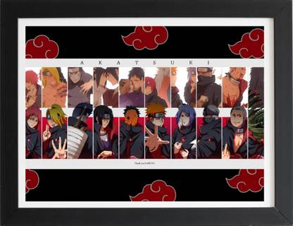 Sasori Deidara Kisame Itachi Obito Pain Konan Nagato Kakuzu Hidan Zetsu | Naruto Shippuden Framed posters | Anime Frames | Landscape Paper Print