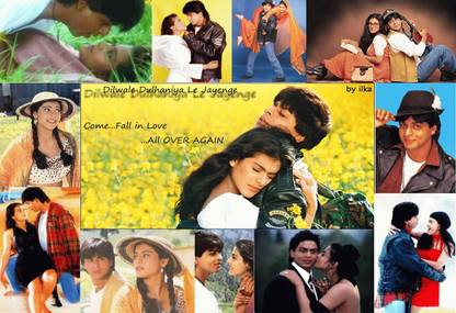 Poster Ddlj Celebration Shahrukh Khan With Kajol sl-14236 (Wall Poster, 13x19 Inches, Matte Paper, Multicolor) Fine Art Print