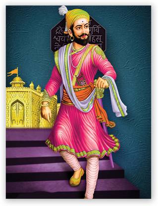 Beautiful Shivaji Maharaj Digital Photo Poster With Uv Textured Size 24 X 18 In Fine Art Print