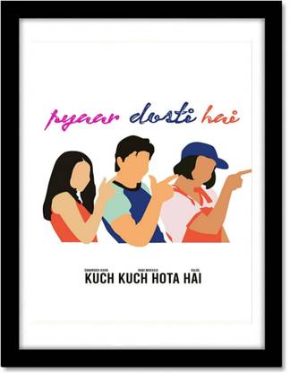 Kuch kuch hota hai Movie Framed Poster for room and home decoration, Bollywood framed poster for Room walls Photographic Paper