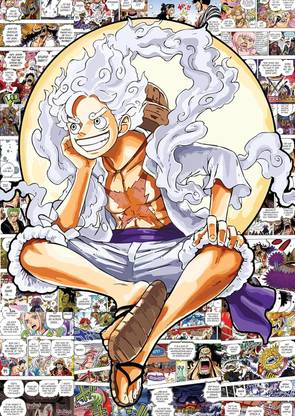 Luffy Poster -One Piece Poster -One Piece Anime Manga Panels For Wall A4 Size - One Piece Monkey D. Luffy Gear 5 Poster Joy Boy - One Piece Merch - Anime Posters For Wall (Set Of 16)) Paper Print