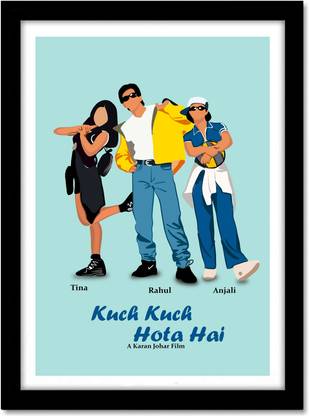 Kuch Kuch Hota Hai Movie Shah Rukh Khan Frame Bollywood movie Framed Poster For Room & Office (10 Inch X 13 Inch, Framed)… Paper Print