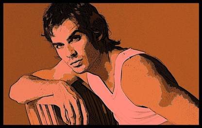 Poster Ian Somerhalder The Vampire Diaries Damon Salvatore Large Poster sl-8305 (Large Print, 36x24 Inches, Banner Media, Multicolor) Fine Art Print
