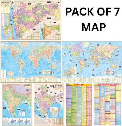 MAPS FOR UPSC (PACK OF 7) MAHARASHTRA POLITICAL, INDIAN CONSTITUTION, INDIAN HISTORY, INDIA POLITICAL, INDIA PHYSICAL, WORLD POLITICAL, WORLD PHYSICAL MAP CHART POSTER All Maps/Chart size : (40 inch X 28 inch) (23 inch X 36 inch, folded). For UPSC, SSC, PCS, Railway and Other Competitive Exam Paper Print. Paper Print
