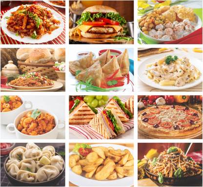 Anne Print Solutions® Burger food poster and sandwich Food Wall Poster Extra Large Size 1 Feet 25 mm* X 1.5 Feet 25 mm* Posters for Kitchen Restaurant and Home Decor Set Of 12 Poster Without Frame Multicolor Paper Print