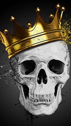 Skulls Hd Neon Skulls Animated Hd Matte Finish Poster Paper Print