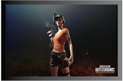 Pubg Game Frame Poster For Room Synthetic Wood Gloss Lamination F95 Paper Print