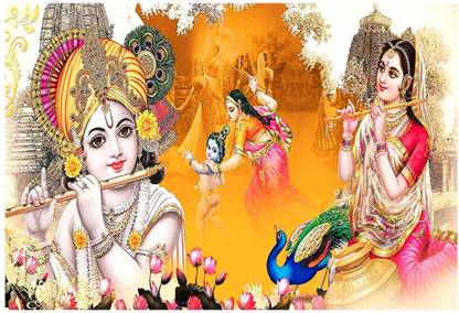 MAA YASHODA WITH NATKHAT BAL KRISHNA 3D Poster