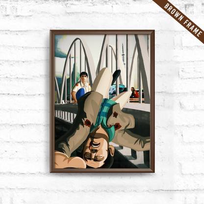 Aayudha Ezhuthu Tribute Poster Brown Frame Photographic Paper