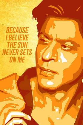 Poster Srk Quotes Shahrukh Khan (Large Print, 36x24 Inches, Banner Media, Multicolor) Fine Art Print