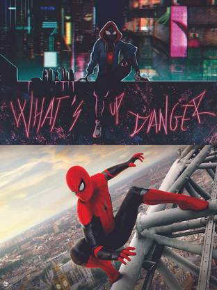 (Pack of 2)Swinging into Action: Dynamic Spider-Man Poster Series: on US Imported Paper (Unframed) With 3M Orginal Double Side Tape for Easily Stick Photographic Paper
