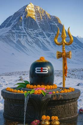 Kailash Shivling Poster – Wall Photo Frame for Home/Office – Hindu Spiritual Decorative Art Multicolor, 12x18 Inches Photographic Paper