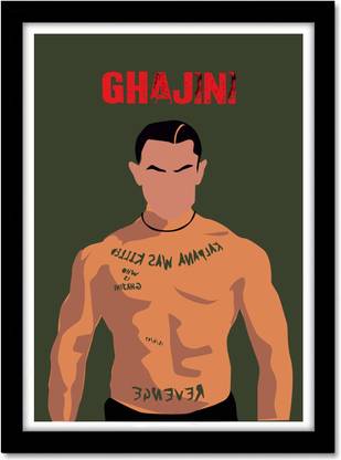 Ghajini Movie Framed Poster For Room & Office (10 Inch X 13 Inch, Framed)… Paper Print