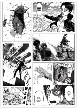 Attack on Titan Anime Tatakae Wall Décor Manga Panel Paper Print
