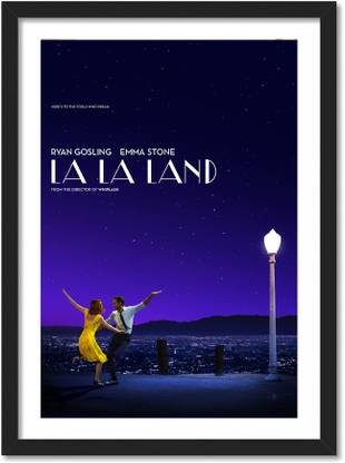 La La Land Movie Framed Poster for Room & Office Acrylic Sheet Paper Print