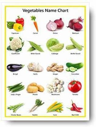 Vegetables Poster Perfect For Kindergarten Paper Print