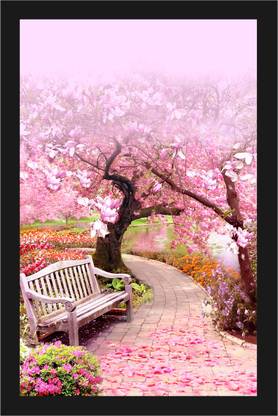 Flower Scenery Nature Poster with A4 Size Frame F-121 Paper Print