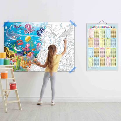 Multiplication Table 1-20 Chart and GIANT UNDER THE OCEAN COLOURING ...