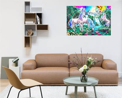 Ravensburger Magical Unicorn playing in river ke pass 3D Poster