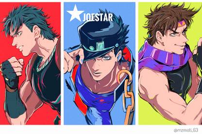 Jojo No Kimyou Na Bouken Kujo Jotaro Joseph Joestar Young Jona Matte Finish Poster Paper Print
