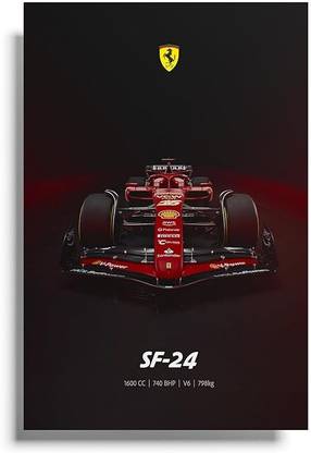 Scuderia Ferrari Formula One Poster | SF24 2024 Specs F1 Wall Art | 300 GSM A3 Glossy | Unframed Photographic Paper