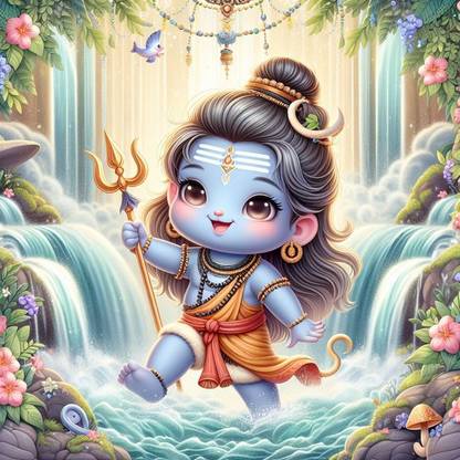 Savar mahadev 1889 Multicolour, Matte Vinyl Stickers Printed, 12 x 18 Inch Paper Print