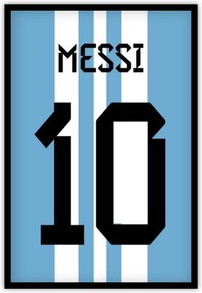 Lionel Messi Argentina Jersey Kit Art Framed Poster 8x12 Inch Fine Art Print