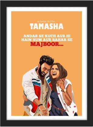 Tamasha Movie Ranbir Kapoor Frame Bollywood movie Framed Poster For Room & Office (10 Inch X 13 Inch, Framed)… Paper Print