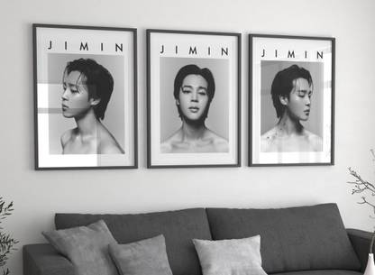 Jimin BTS Poster Set of 3 Aesthetic Bts Room Decor A3 for Room Decor 300 gsm Poster Unframed Bts Wall Art Photographic Paper