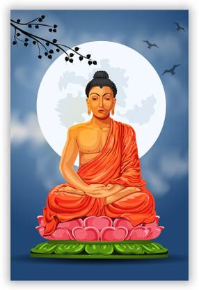 Lord Buddha Digital Photo Poster With Uv Textured Room Decoration S110 Fine Art Print