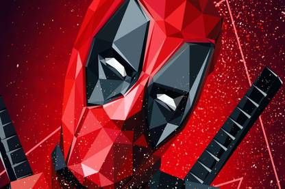 Deadpool Portrait Poster, MCU Character Deadpool Face Poster, Marvel Comics Universe, Wade Wilson Poster, Ryan Reynolds (12x18in) High-Quality Frameless Wall Poster for Home Decoration, Room Decoration Peel & Paste the Poster on Wall 300g Gloss Laminated Poster, Wallpaper for Youtube Background Photographic Paper