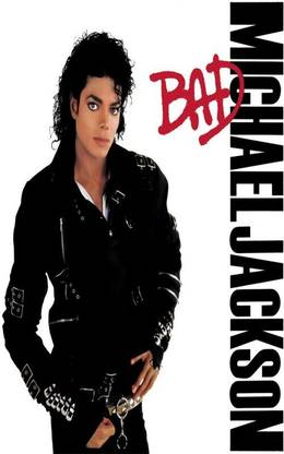 Poster Michael Jackson Bad Htgrhfvg (Large Print, 36x24 Inches, Banner Media, Multicolor) Fine Art Print