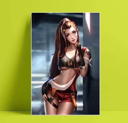 Anime Girls Underboob Liang Xing Poster 12 X 18 Inch (Multicolor) Paper Print