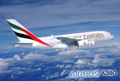 Poster Airbus A380 Aircrafts Airbus Airplane Aircraft Emirates Cloud sl11549 (Large Poster, 36x24 Inches, Banner Media, Multicolor) Fine Art Print