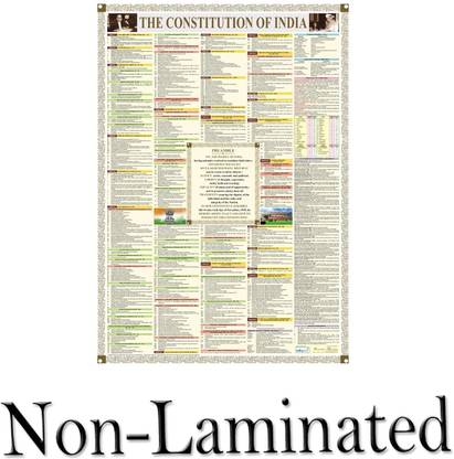 CONSTITUTION OF INDIA CHART SIZE : 100x70 cm (40"x 28" inch) with important amendments. UPDATED : January 2020 Paper Print