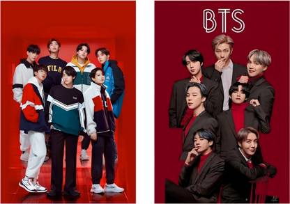 Set of 2 BTS Poster for Room and wall decor, BTS poster each A4 Size Paper Print
